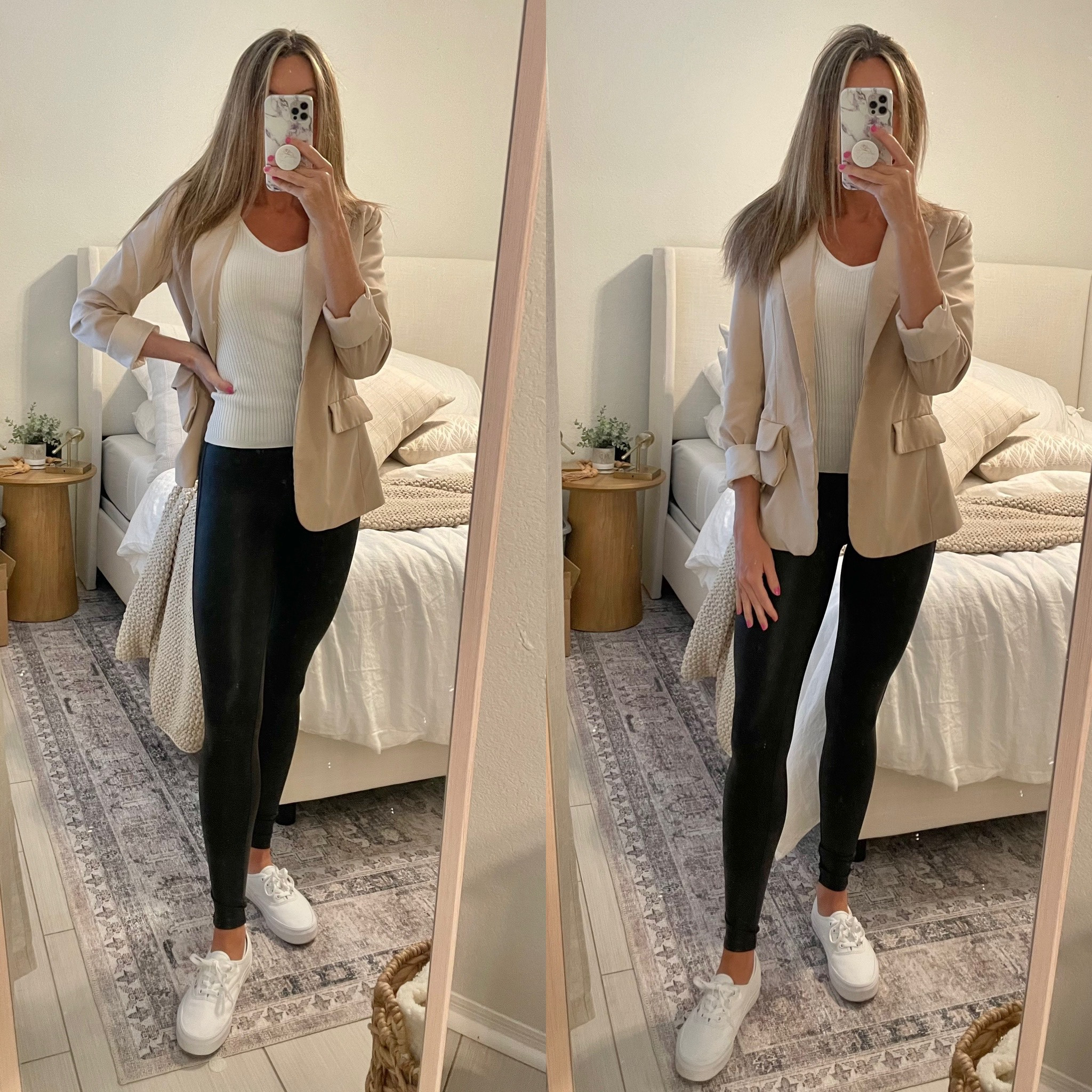 Office casual workwear! Wearing a small in this Amazon blazer & XS in Spanx leggings. (Could have done a small in leggings, they run smaller)

#LTKstyletip #LTKworkwear #LTKshoecrush