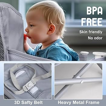Tiny Marvels Portable Booster Seat, Foldable Baby High Chair with Removable Tray, Safety Harness ... | Amazon (US)
