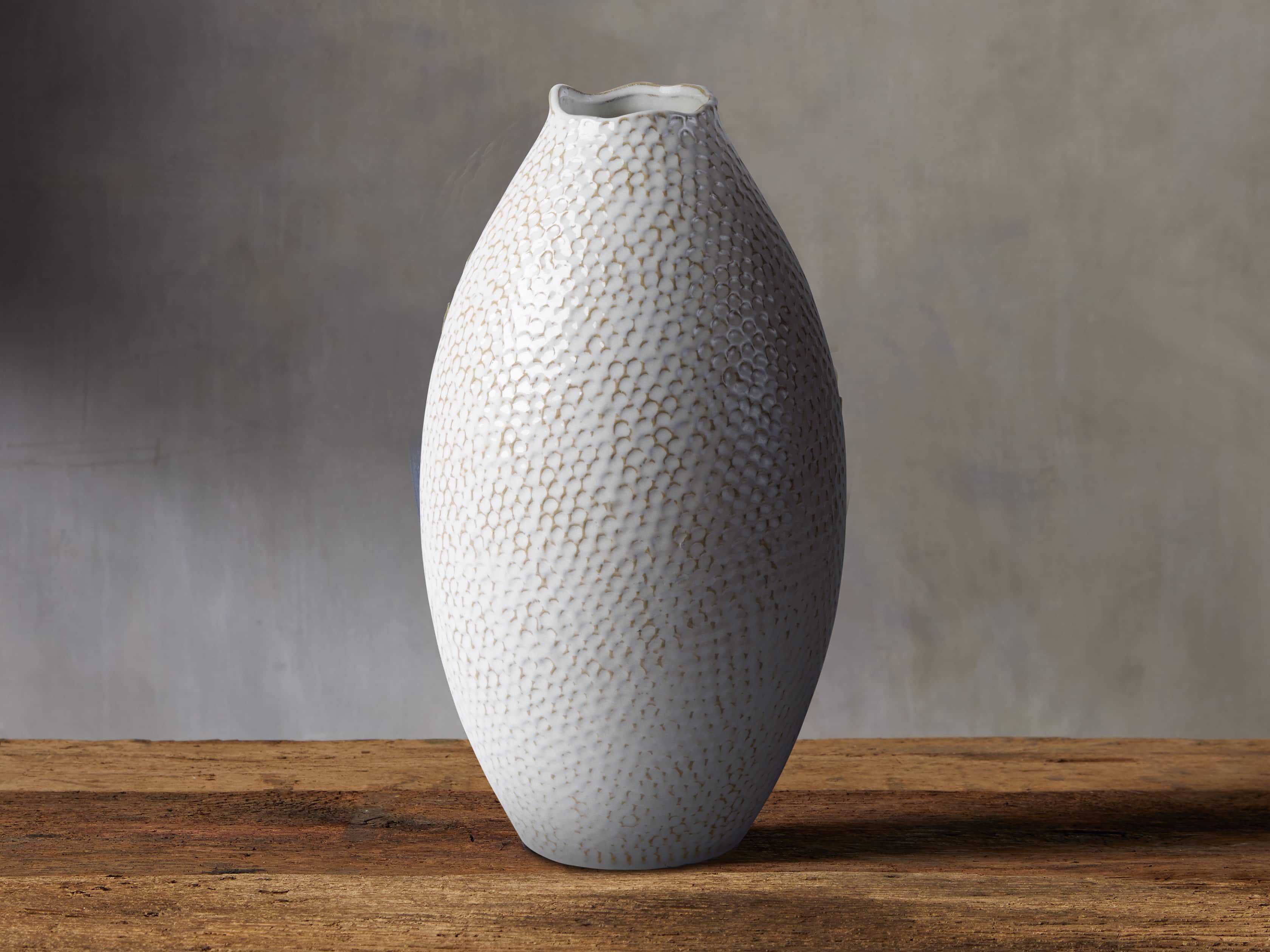 Eva Large Tall Vase in Cream | Arhaus