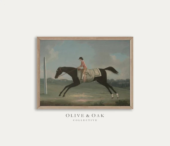 Vintage European Painting / Nursery Horse Print / Antique Oil | Etsy | Etsy (US)