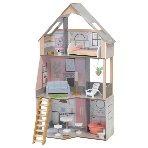 Kidkraft Alina Wooden Dollhouse with 15 Play Furniture Accessories | Target