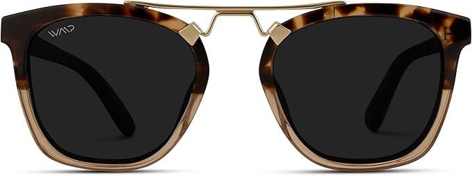 WearMe Pro Polarized Vintage Large Square Womens Sunglasses with Metal Double-Bar Bridge | Amazon (US)
