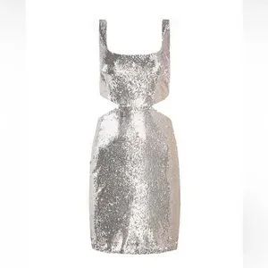 HALSTON: GUILIANA DRESS, silver sequins size 4 | Poshmark