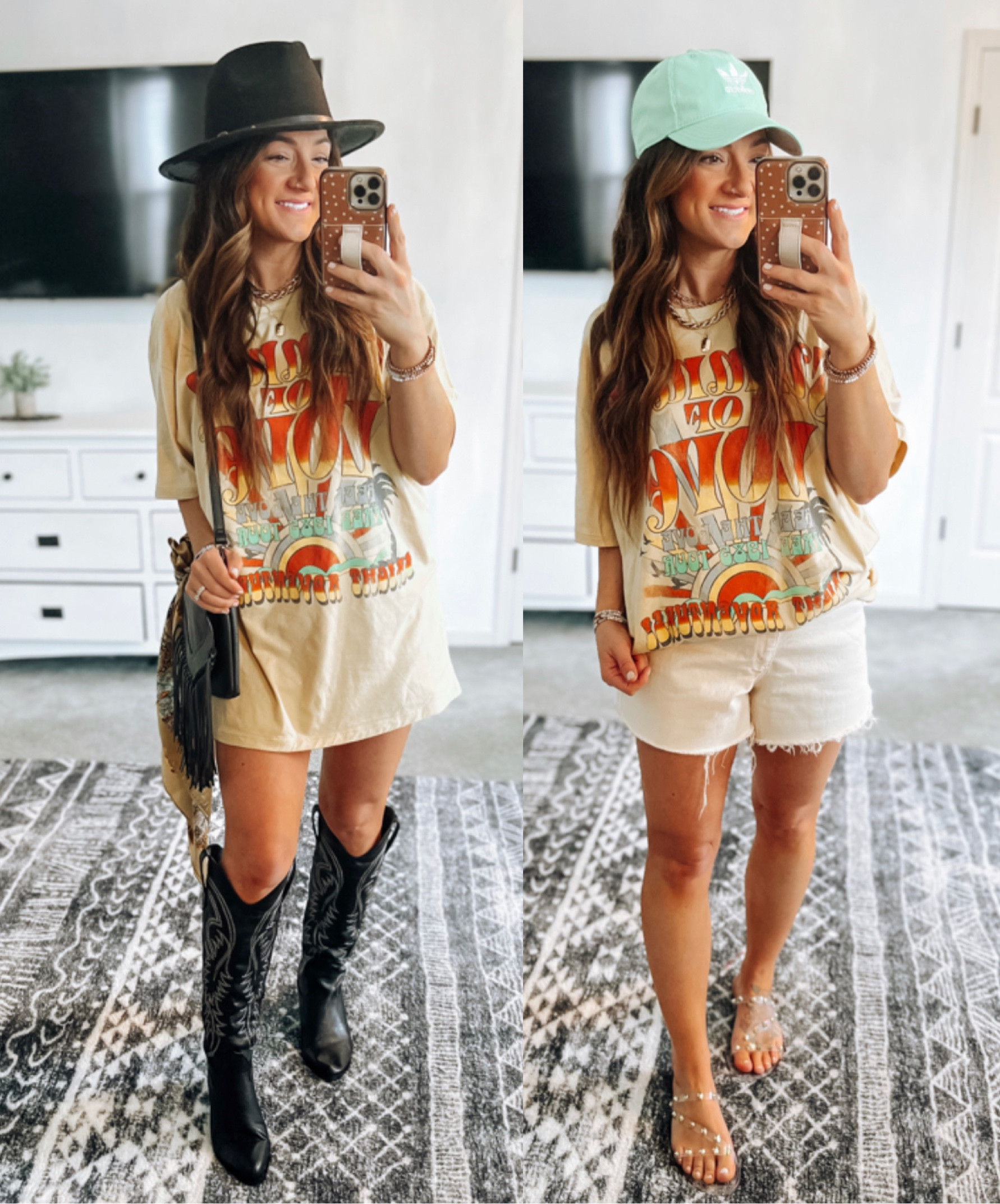 Graphic tee 20% off with Target circle! Runs oversized (in the S/M) and I’m 5’2”
First look would work for a festival! 

#LTKFestival 

#LTKSeasonal #LTKstyletip