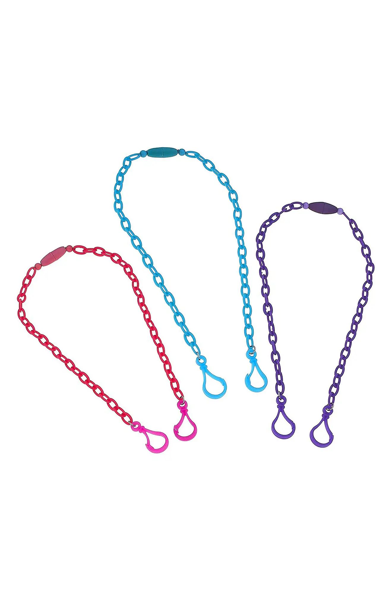 Canvas Jewelry 3-Pack Kids' Breakaway Face Mask Chains in Pink/Blue/Purple at Nordstrom | Nordstrom