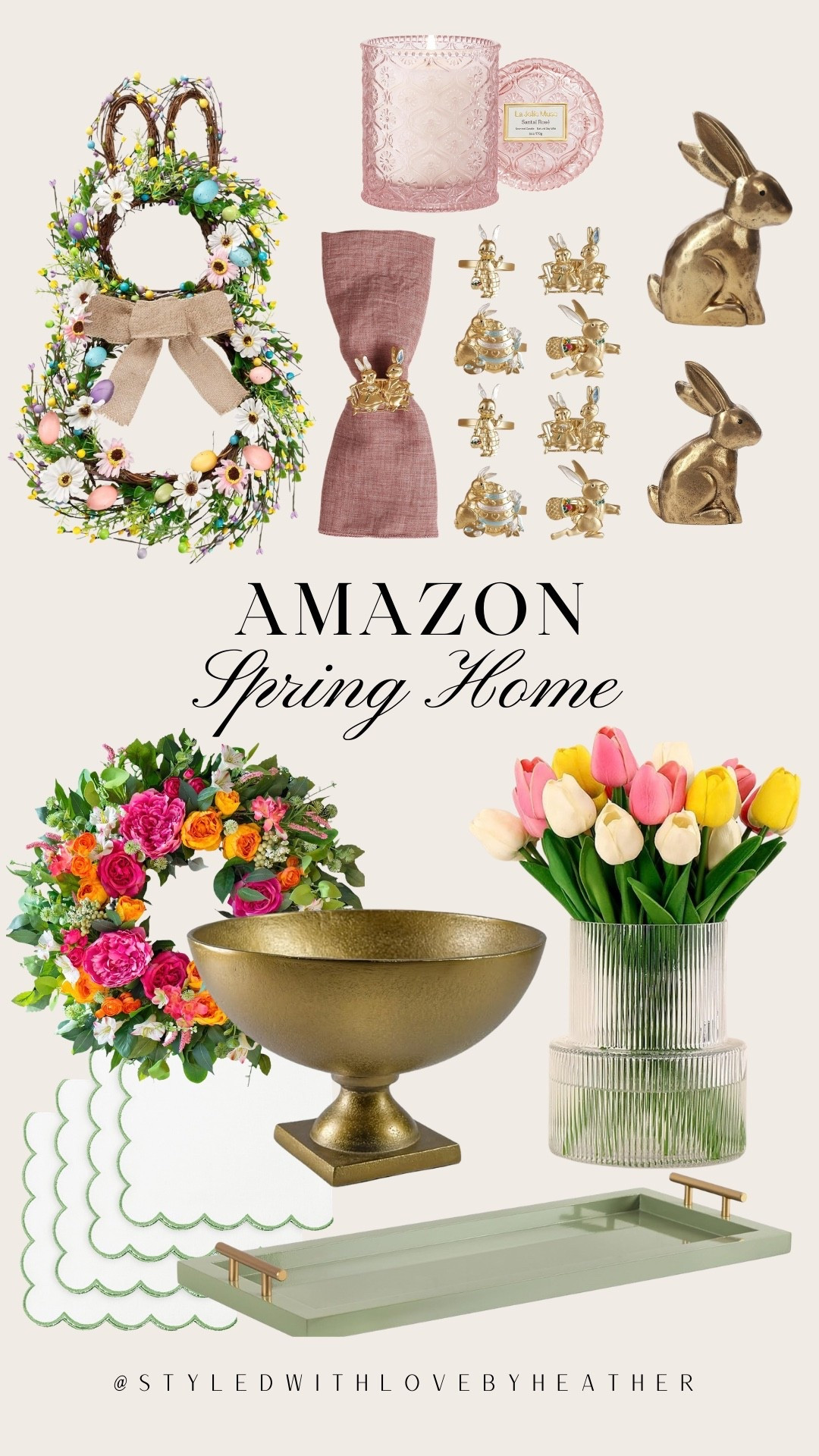 Spring refresh starts at home 🌸✨ I found the prettiest Amazon spring decor — from bunny accents and pastel wreaths to chic gold bowls and fresh tulips that instantly brighten up any space. Everything gives that elevated, designer feel without the high-end price tag. Linking all my favorites here so you can refresh your home for spring too 🤍🌷




#LTKSeasonal #LTKHome #LTKSpringSale