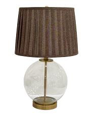 22.5in glass table lamp with pleated shade | TJ Maxx