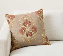 Emerald Embroidered Pillow | Pottery Barn (US)