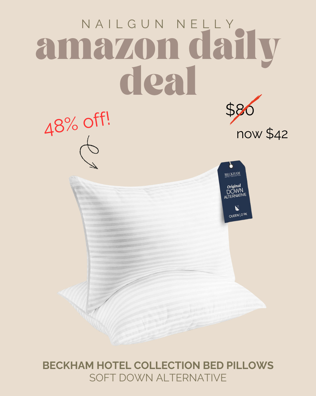 Amazon Daily Deal! - Beckham Hotel Collection Bed Pillows, Soft Down Alternative

 

 #LTKselfcare #LTKHome #LTKSaleAlert