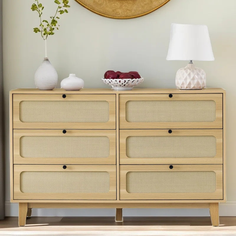 Arjune 52'' Wide 6 - Drawer Rattan Dresser | Wayfair North America