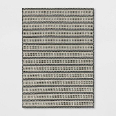 Powerloom Stripe Outdoor Rug Sage/Charcoal Gray - Threshold™ designed with Studio McGee | Target