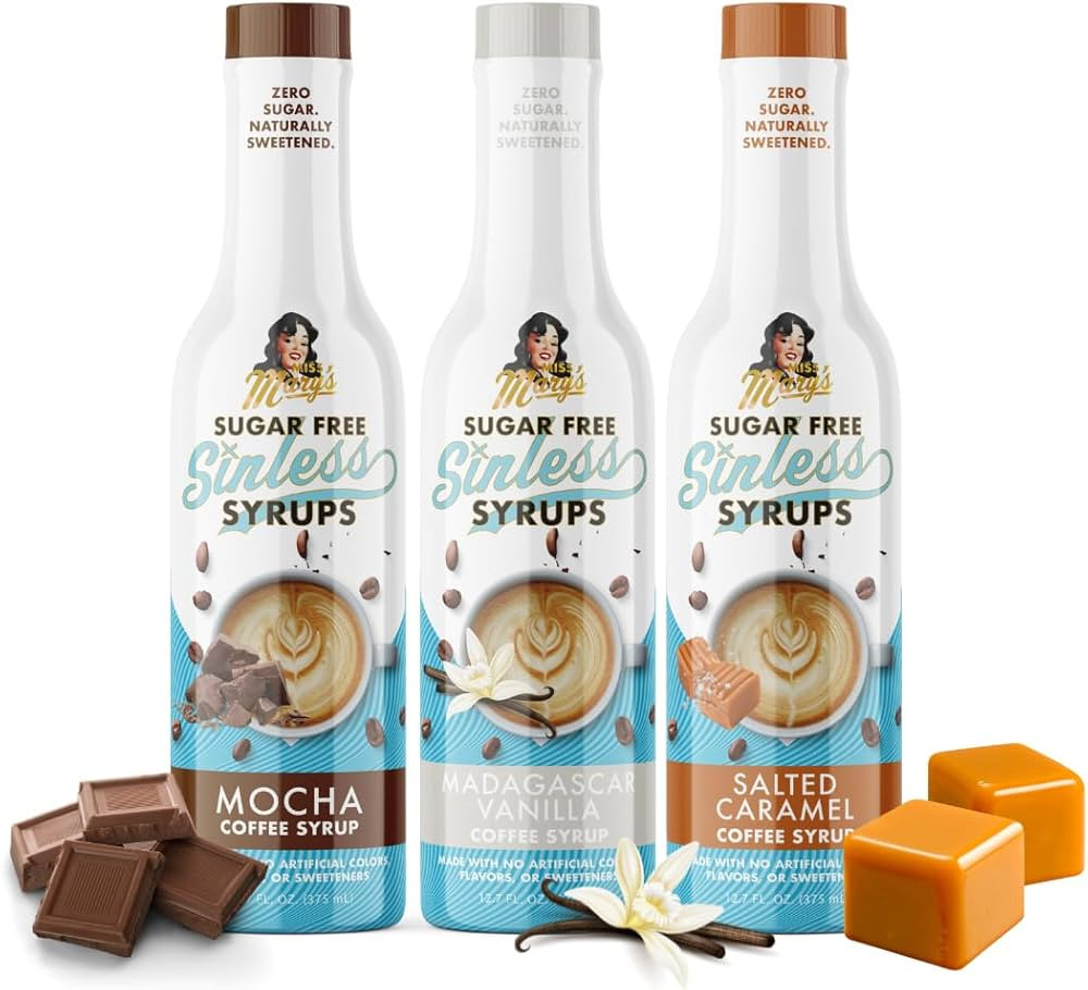 Miss Mary’s Sinless Syrups Classic Collection - Sugar Free Coffee Syrup, No Sugar, Keto Friendl... | Amazon (US)