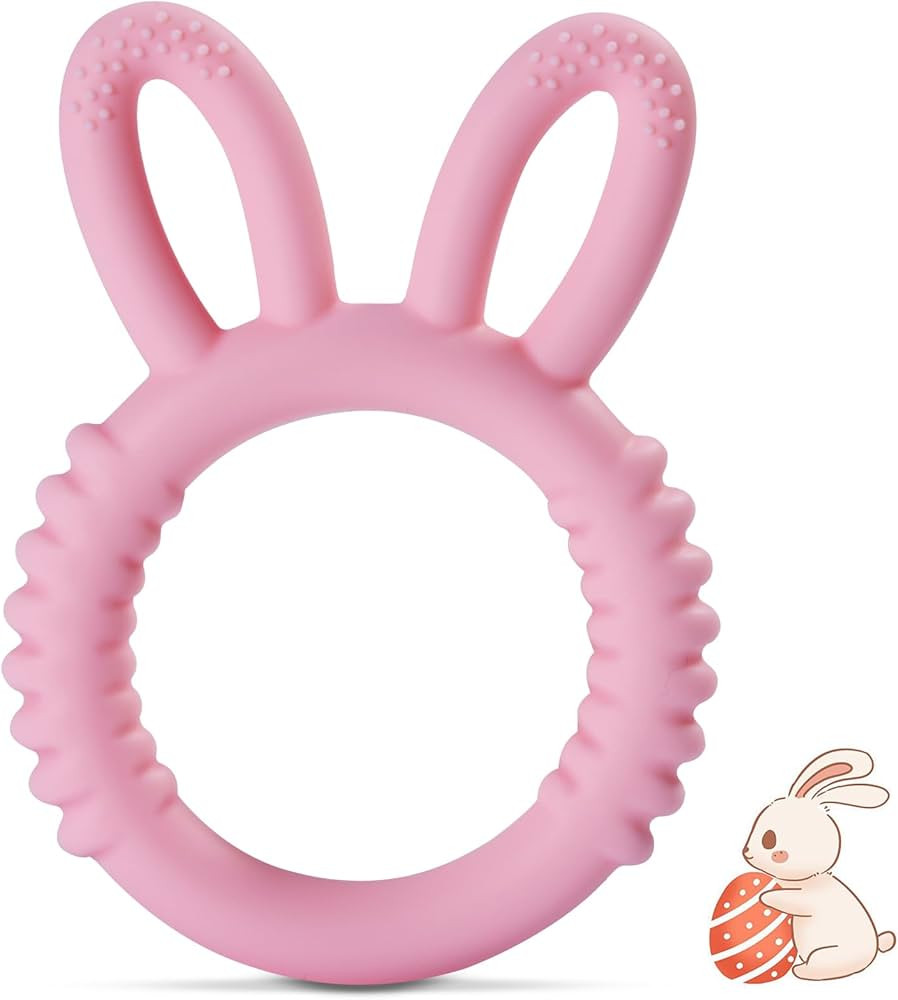 Easter Baby Teething Toys Bunny Baby Teether Toys Baby Easter Basket Stuffers Easter Gift Easy to... | Amazon (US)