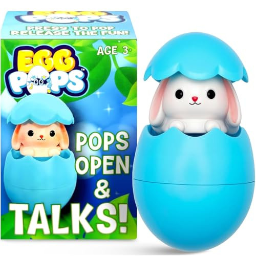 Egg Pops Animals Talking Pop & Play Egg Toys - Easter Basket Stuffers for Teens - Interactive Easter Kids Toys or Funny Gag Gifts for Teens, Collectible Character Basket Essentials (Bunny) | Amazon (US)