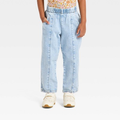 Toddler Girls' Relaxed Fit Pull-On Denim Pants - Cat & Jack™ Light Wash 12M | Target