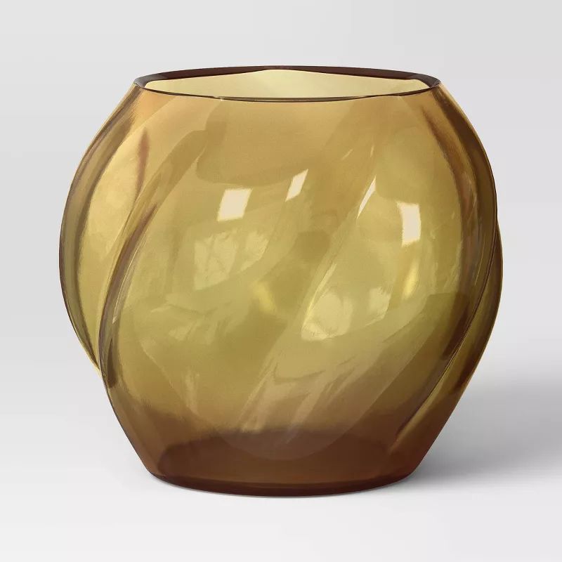 Medium Organic Form Glass Hurricane Decorative Vase Amber - Threshold™ | Target