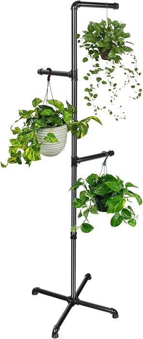 Hanging Plant Stand, Plant Hanger Indoor, Corner Hanging Plant Stand, Black Metal Holder for Bedr... | Amazon (US)