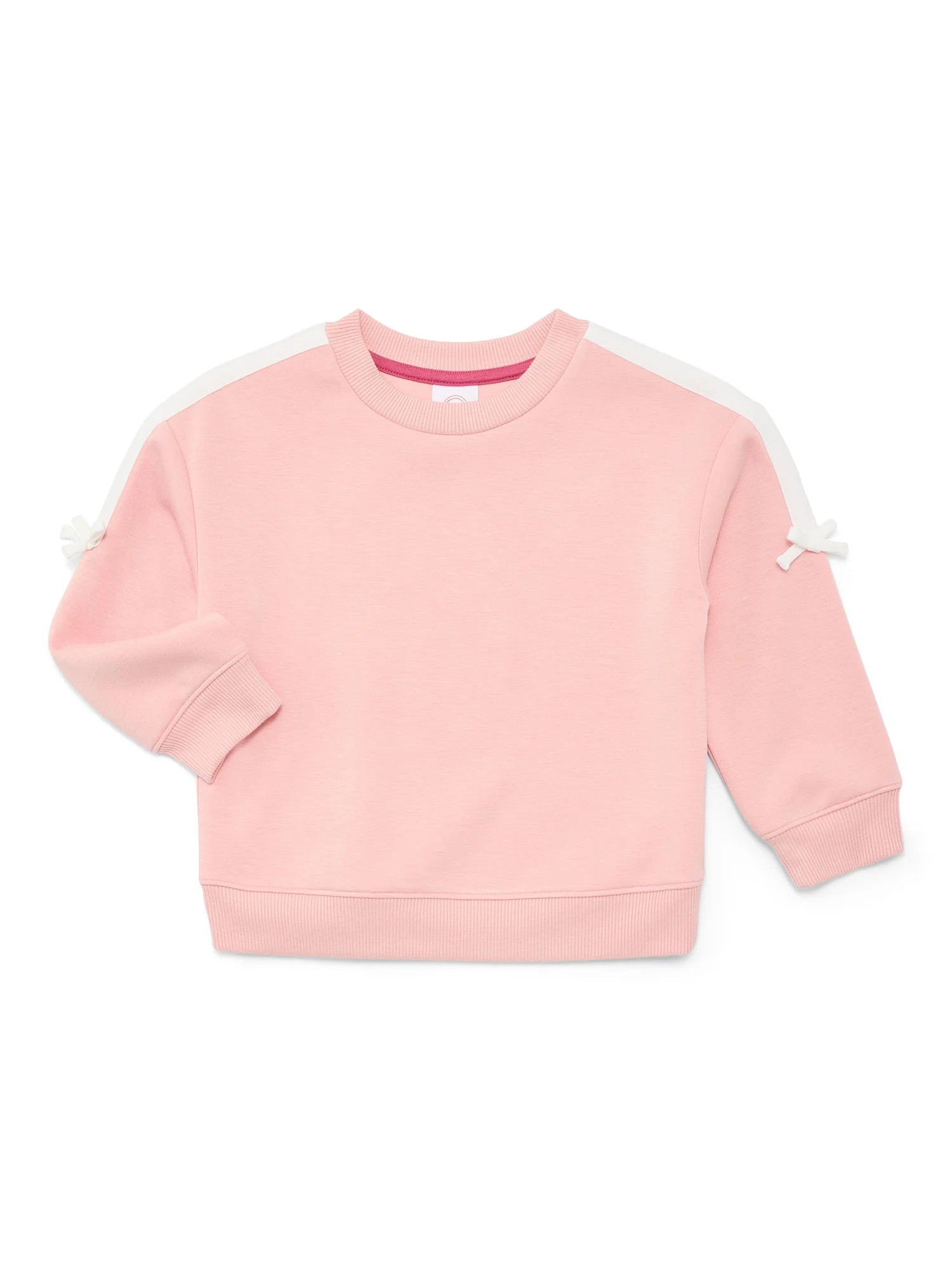 Wonder Nation Toddler Girls Crewneck Pullover with Bows, Sizes 12M-5T | Walmart (US)