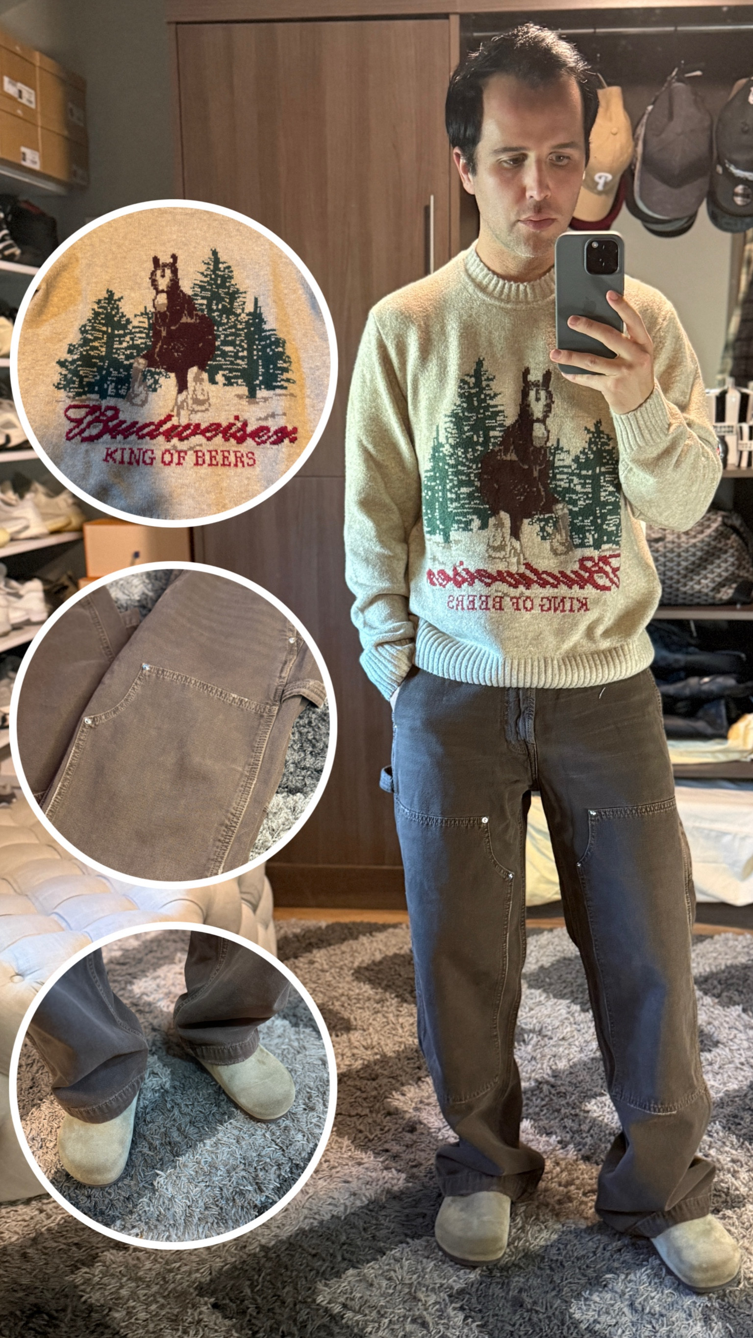 Budweiser Clydesdales are the most beautiful horses ever. I love when they come to town. This sweater brings back the nostalgia of seeing them. Paired with baggy jeans and Birkenstocks I’m ready for fall. #budweiser #horse #clydesdales #bikrenstocks #baggyjeans #fallstyle #sweaterseason #holidaysweater #mensfallstyle

#LTKMens #LTKStyleTip #LTKHoliday