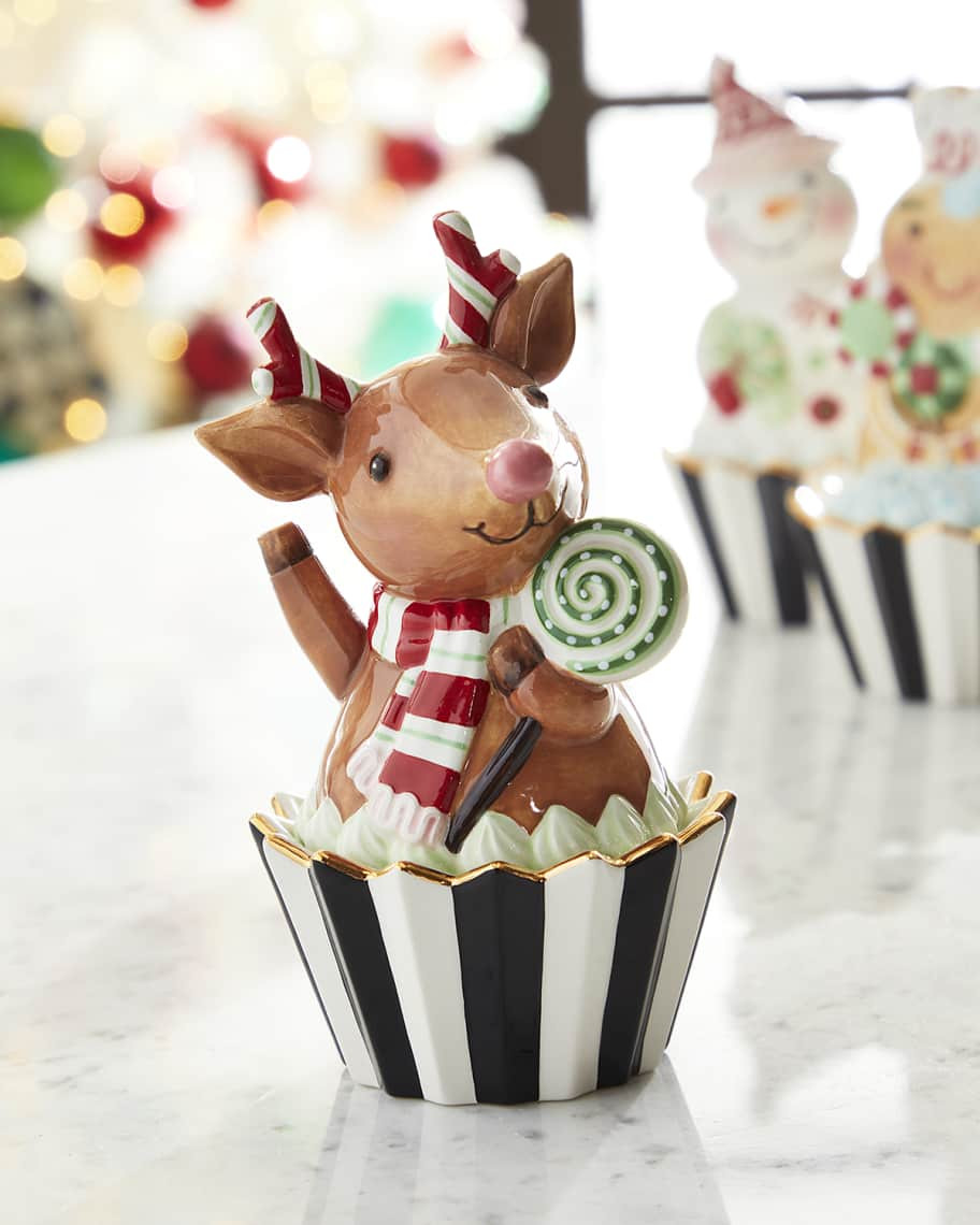 MacKenzie-Childs Holiday Sweets Reindeer Cupcake Box | Neiman Marcus