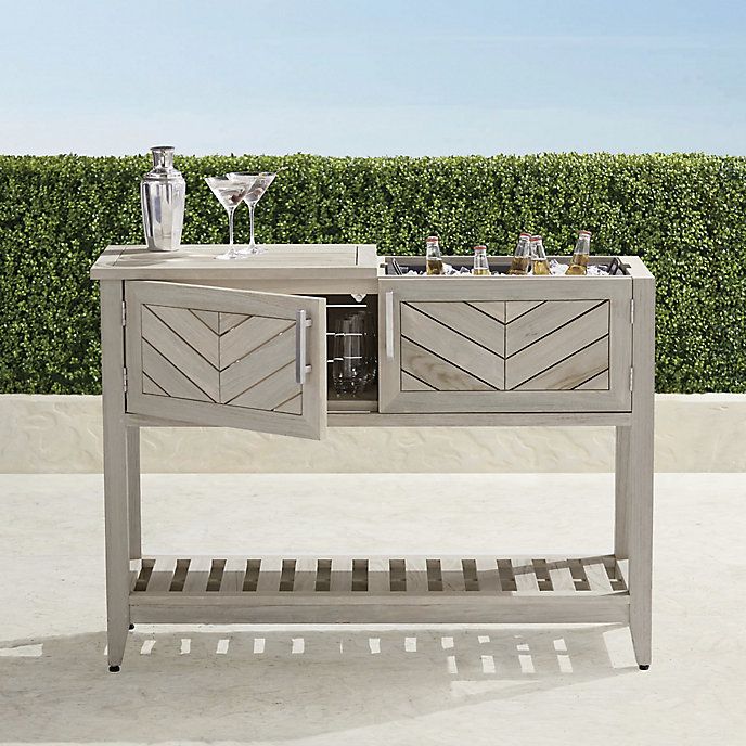 Westport Console with Beverage Tub in Weathered | Frontgate | Frontgate