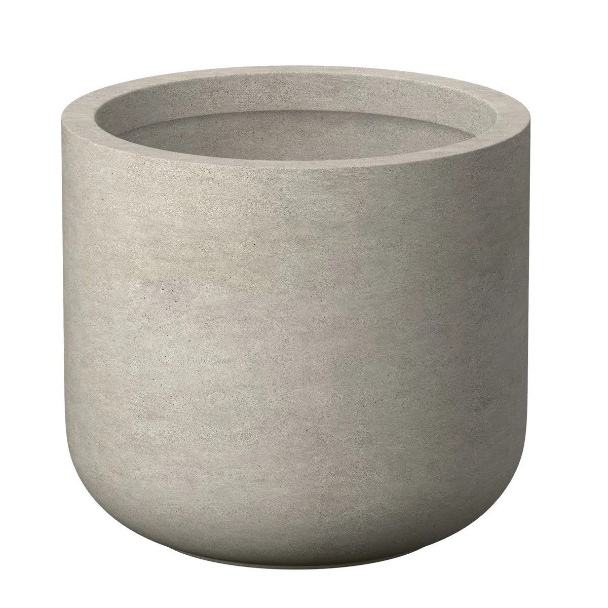 14 In. Medium Light Gray Concrete Round Planter / Pot With Drainage Holes | Wayfair North America