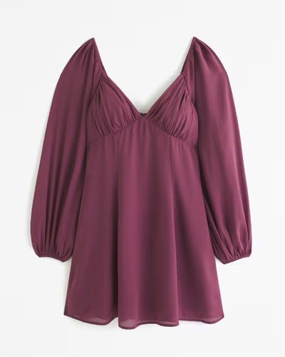 Flowy V-Neck Mini Dress | Abercrombie & Fitch (US)