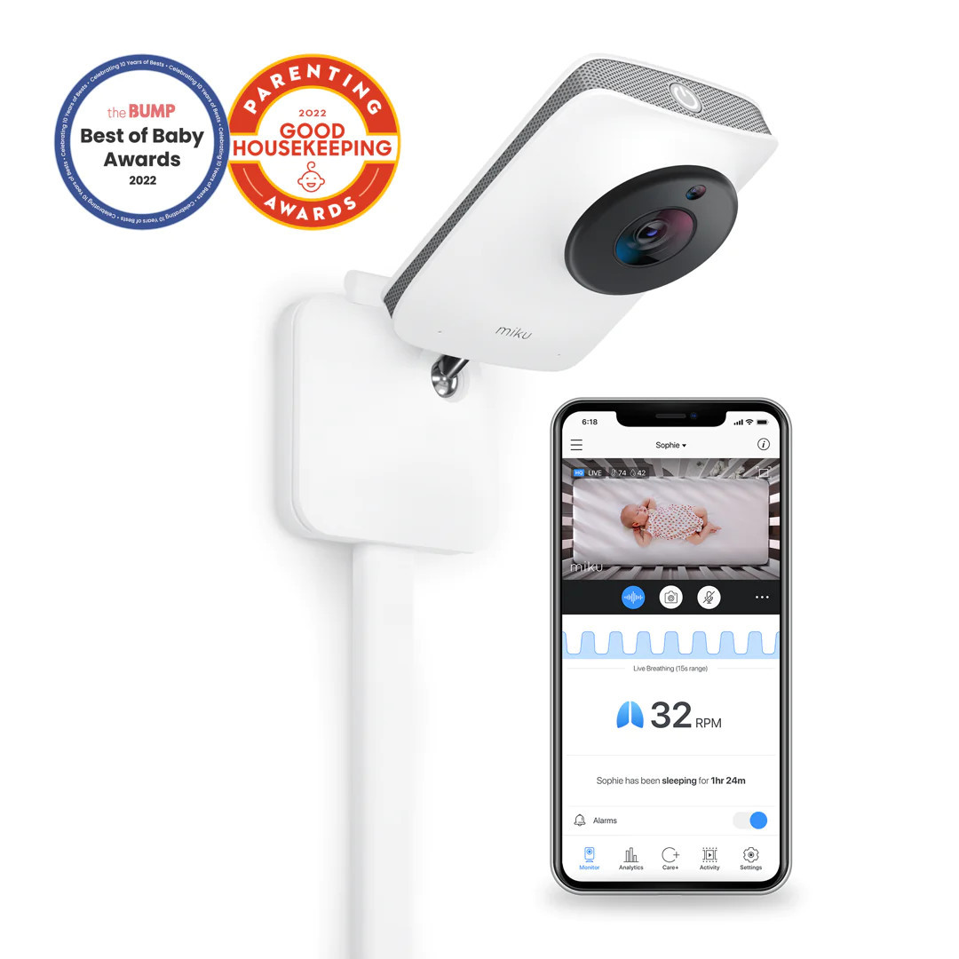 Miku Pro Smart Baby Monitor with Wall Mount Kit | Miku