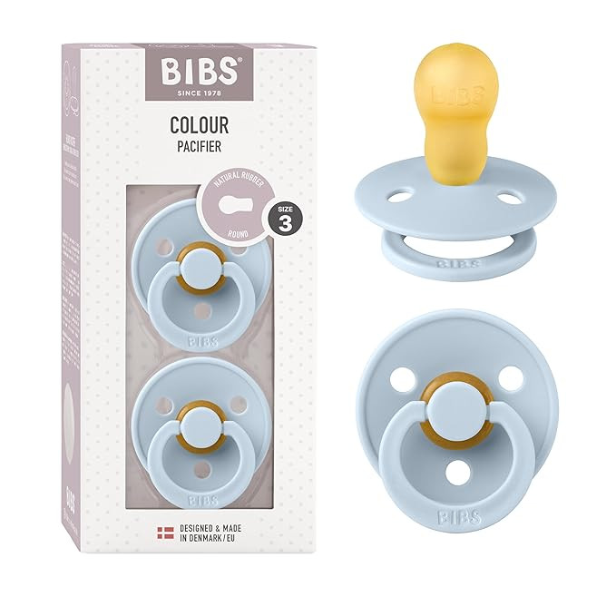 BIBS Pacifiers Colour Collection | Natural Rubber Baby Pacifier | Set of 2 BPA-Free Soothers | Ma... | Amazon (US)