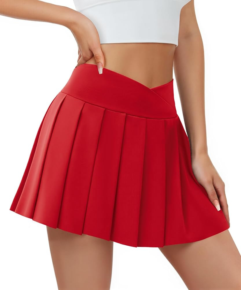 Pleated Skirts for Women High Waisted Tennis Golf Skirt with Shorts Pockets Athletic Pickleball M... | Amazon (US)