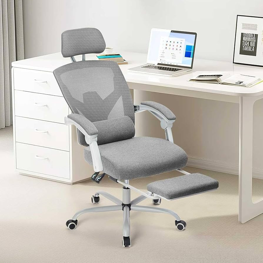 Ergonomic Office Computer Desk Chair with Lumbar Pillow and Retractable Footrest, High-Back Mesh ... | Amazon (US)