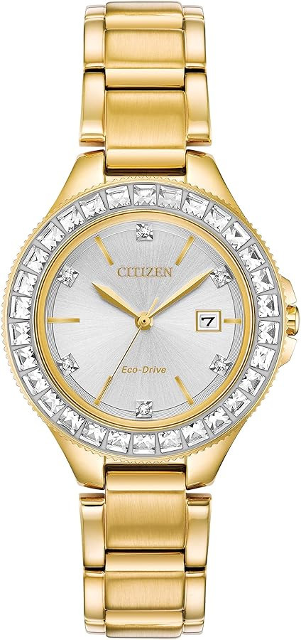 Citizen Ladies' Silhouette Crystal Eco-Drive Watch, 3-Hand Date, Stainless Steel | Amazon (US)