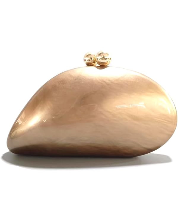 Acrylic Shell Shaped Bag Luxury Marble Clutch Evening Purses for Women Glitter Handbag for Weddin... | Amazon (US)