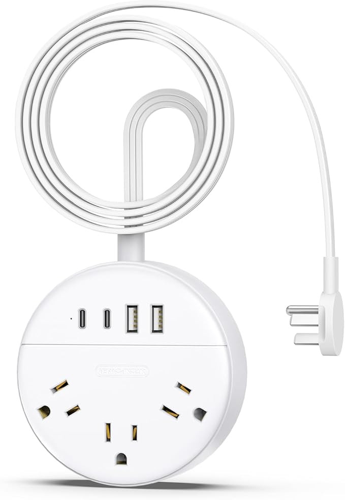 Flat Plug Power Strip, NTONPOWER 5 ft Ultra Thin Flat Extension Cord with 4 USB Ports(2 USB C Por... | Amazon (US)