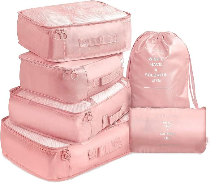 Travel Packing Cubes, VAGREEZ Lightweight Luggage Organizers Bags Set for Carry on Suitcase | Amazon (US)