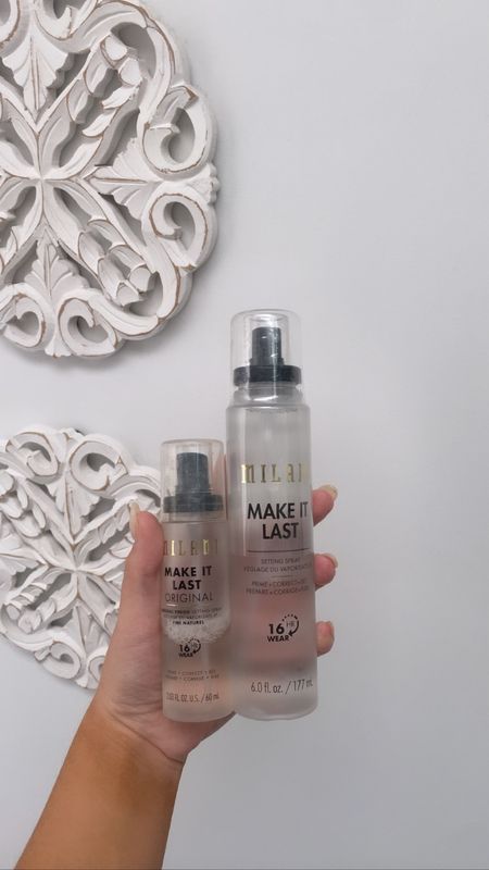 The best drugstore setting spray! Milani make it last original spray. I use it to wet my beauty blender instead of water, makes the makeup last longer IMO

#LTKbeauty