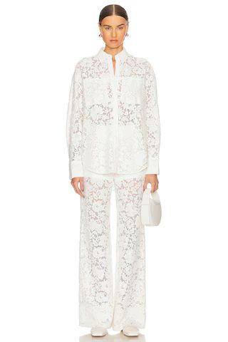 SANS FAFF London Lace Flared Pant in White from Revolve.com | Revolve Clothing (Global)