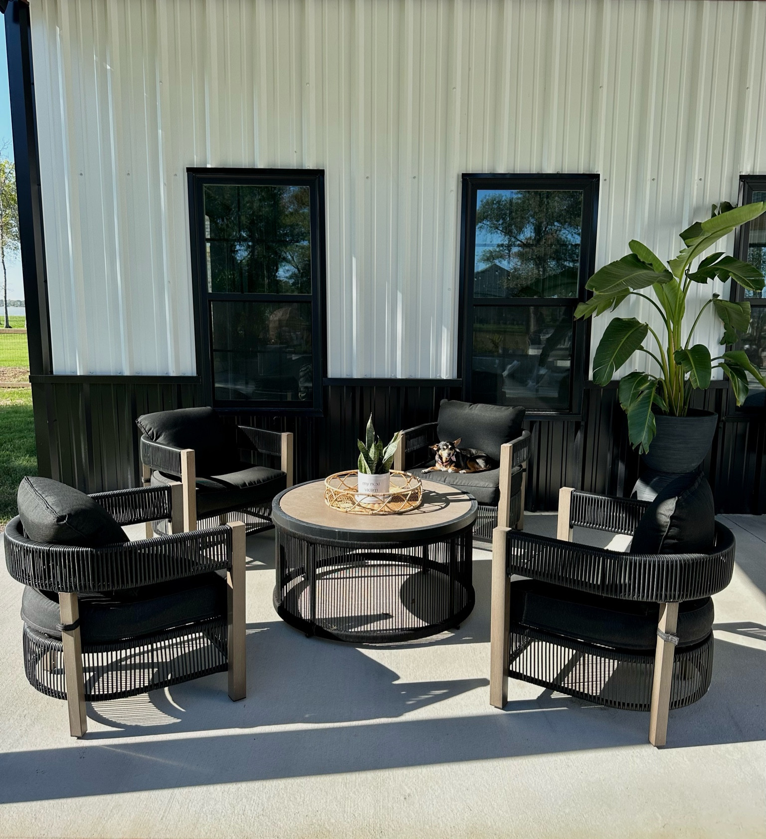 We love our black modern patio set from Walmart. It’s the prettiest and the chairs are wide and big. 

Terran patio set, outdoor furniture set, outdoor chairs 

#LTKSeasonal #LTKhome