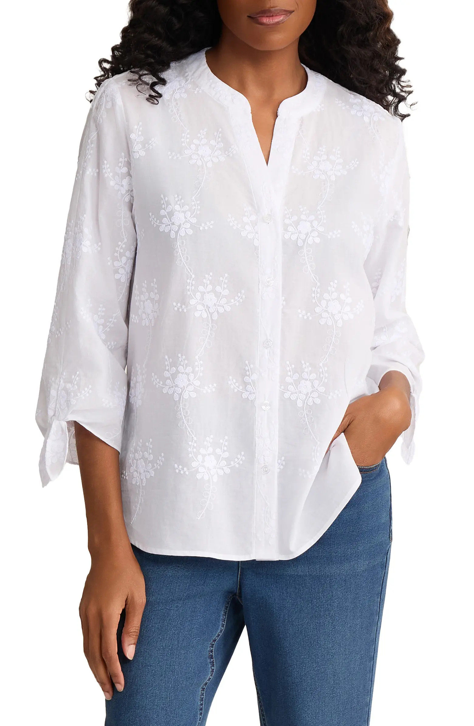 Floral Embroidered Button-Up Shirt | Nordstrom