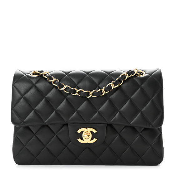 Lambskin Quilted Small Double Flap Black | FASHIONPHILE (US)