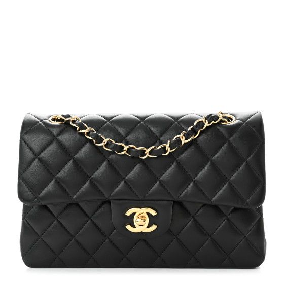 Lambskin Quilted Small Double Flap Black | FASHIONPHILE (US)