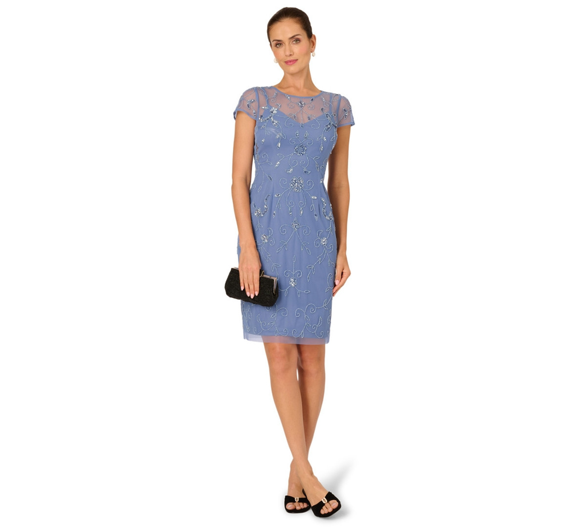 Adrianna Papell Women's Beaded Sheath Dress - French Blue | Macy's