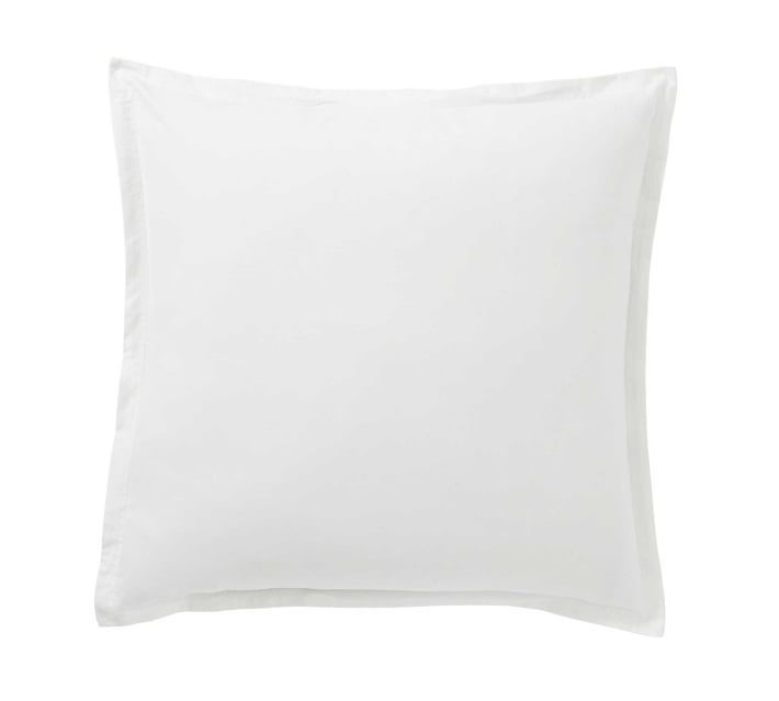 Spencer Washed Organic Cotton Sham, Euro, White | Pottery Barn (US)