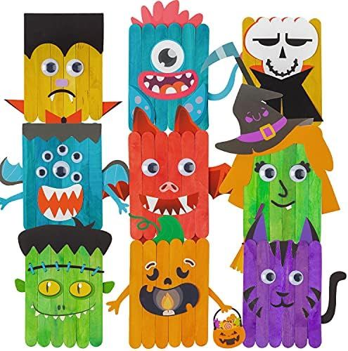 WATINC 12pcs Halloween DIY Craft Supplies Kit for Kids, Creative Making Craft Art for Classroom o... | Amazon (US)