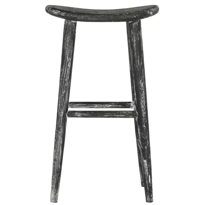 Colton Wood Bar Stool Black/White - Safavieh | Target