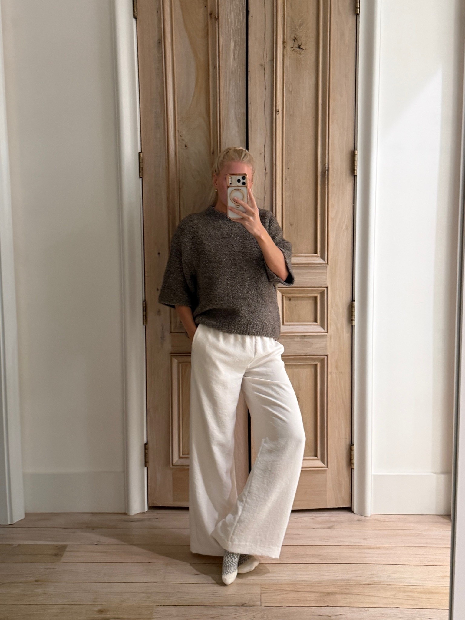 Wearing an XS/S in sweater, small reg pants, socks are sold out - linked similar! #kathleenpost

Casual dinner outfit, cute but casual look, non denim outfit, school drop off, school pick up

#LTKdayinmylife #LTKTravel #LTKootd
