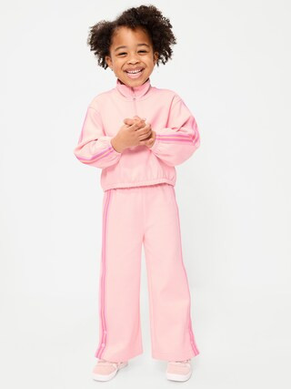 Dynamic Fleece Quarter-Zip and Wide-Leg Sweatpants Set for Toddler Girls | Old Navy (US)