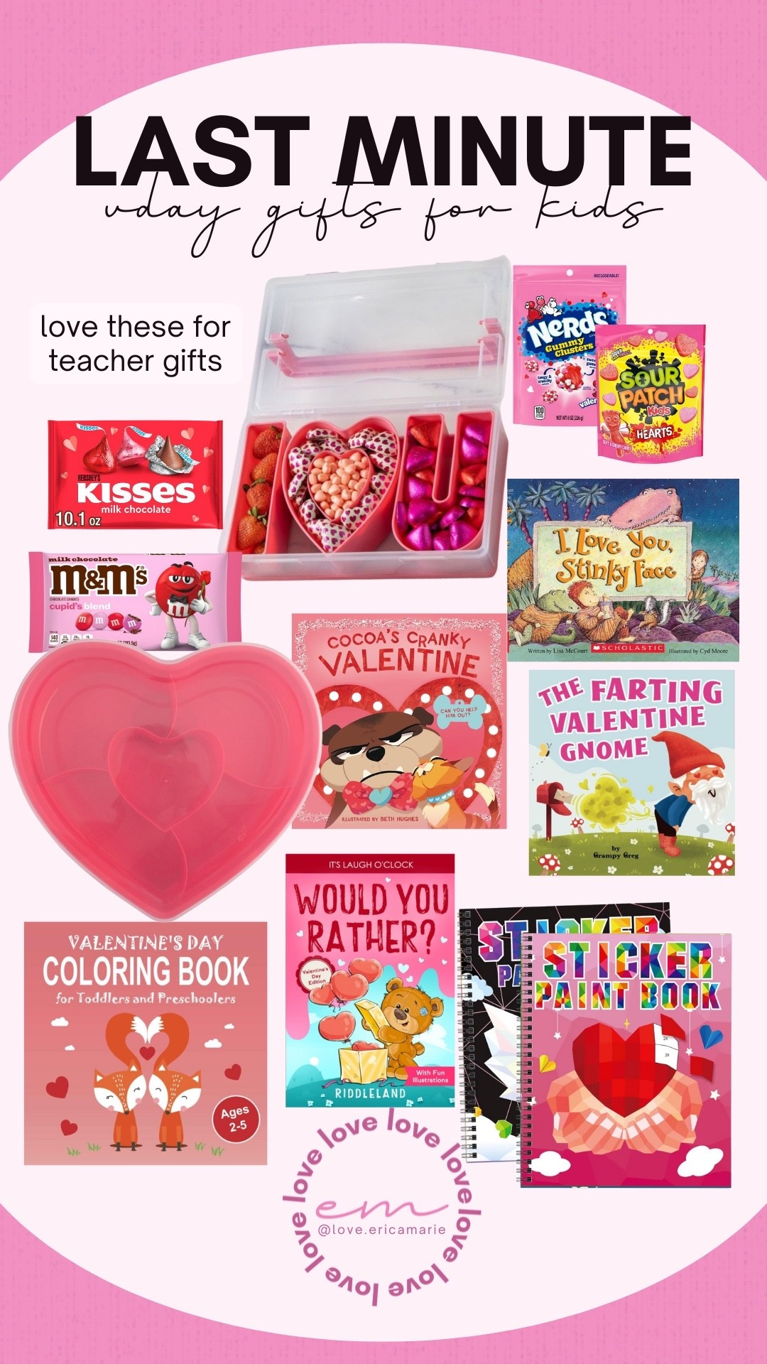 Valentine’s Day for kids is always about the candy and I have had so much fun with these adorable vday themed snackle boxes from Target. They are such a fun way to gift candy to teachers. Books are always a great choice for kids and these are some of the cutest/most fun options I have found on Amazon lately. 
Kids books, Valentine’s Day books, vday teacher gift

#LTKmomlife #LTKValentine #LTKOver40