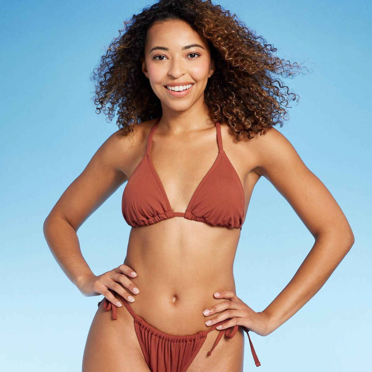 Women's Triangle Ribbed Bikini Top - Shade & Shore™ | Target