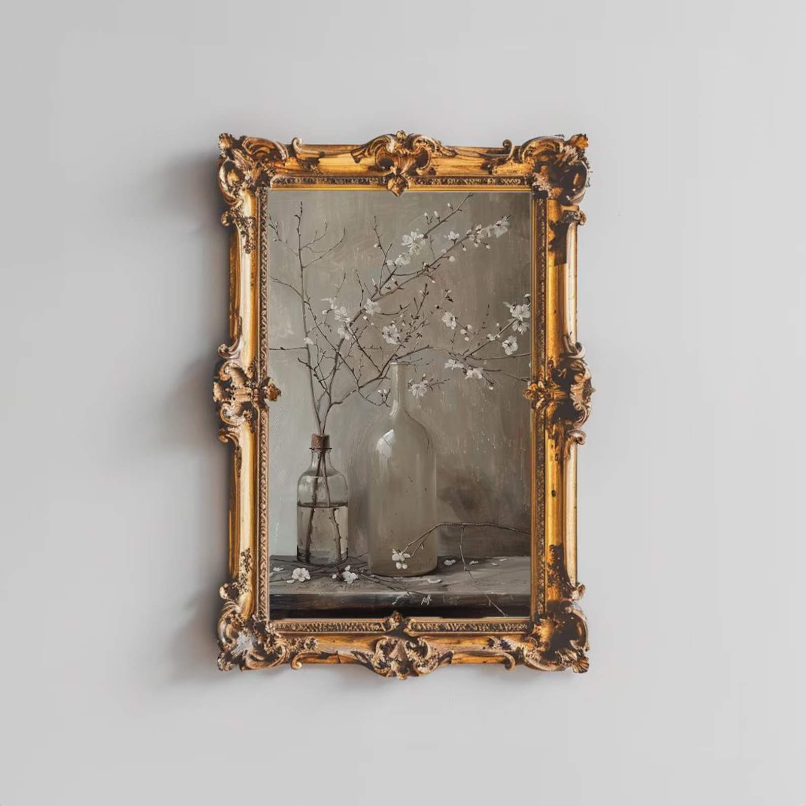 Bottles Still Life Oil Painting / PRINTABLE Vintage Coffee Oil Painting / Moody Kitchen Oil Paint... | Etsy (US)